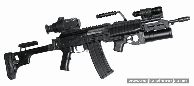 Zastava M21 BS with additional accessories
